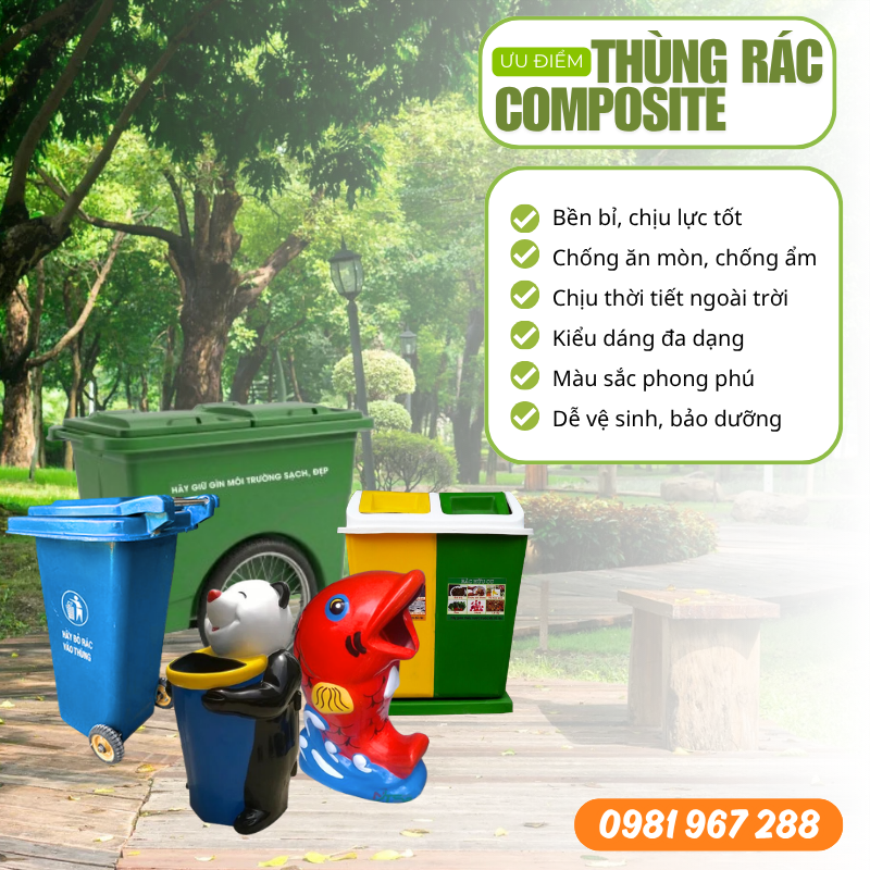 Đặc điểm của thùng rác nhựa composite chống cháy nổ