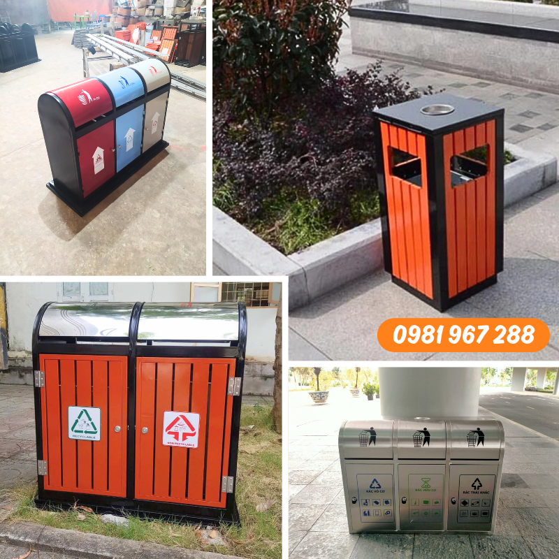Địa chỉ bán thùng rác đẹp ngoài trời uy tín HN