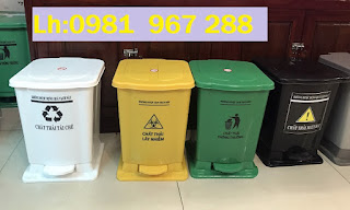 Thùng rác y tế 20 lít màu vàng 