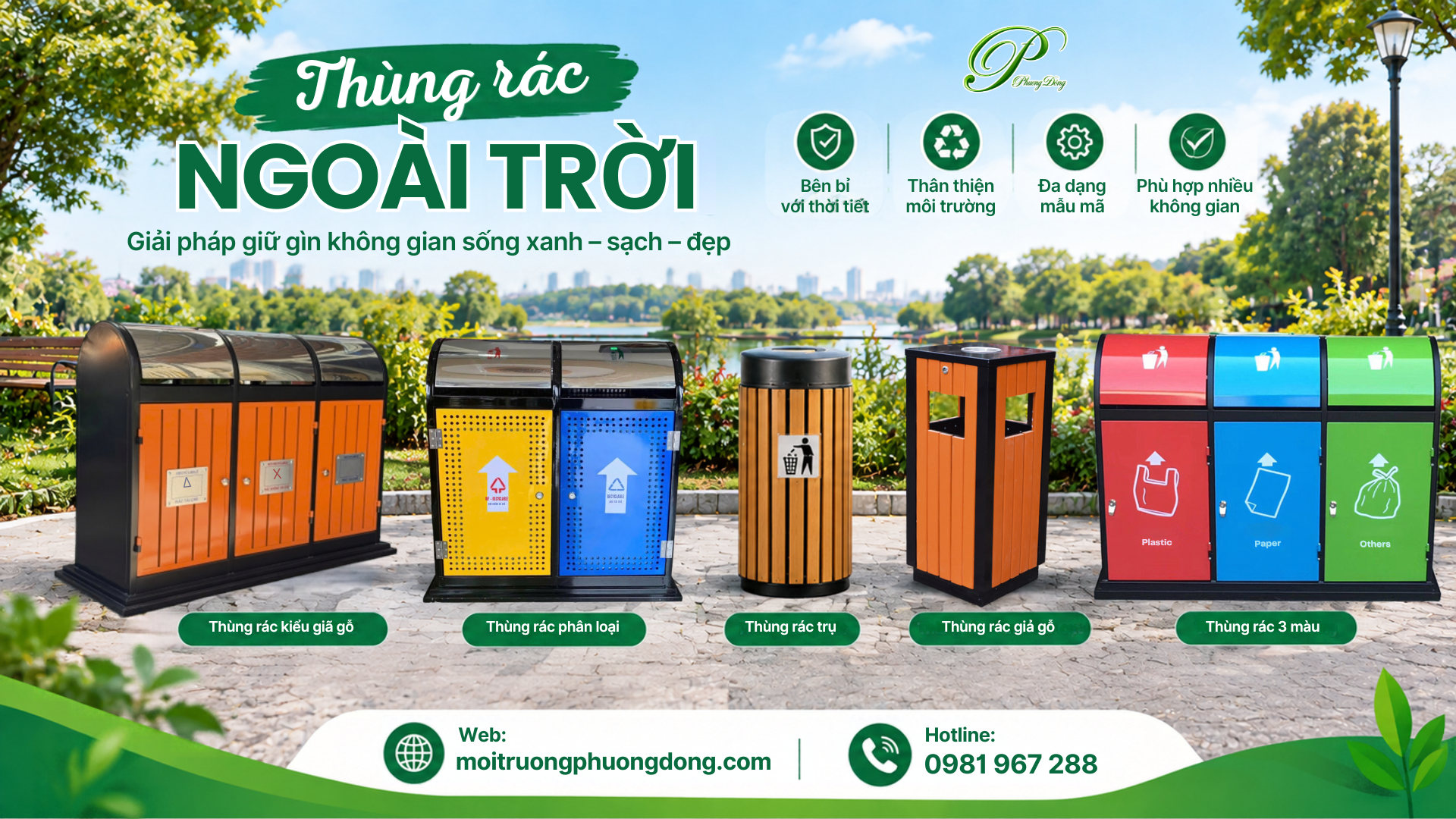 TOP thùng rác ngoài trời đẹp cho không gian công cộng