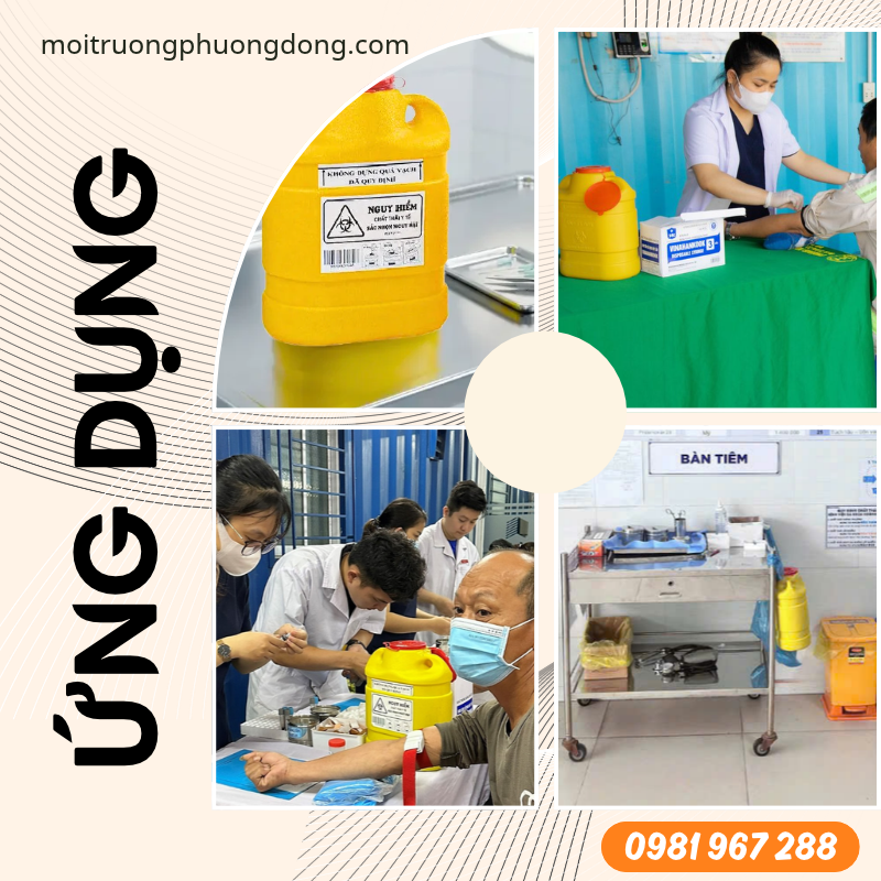 Ứng dụng hộp đựng vật sắc 6,8L trong y tế