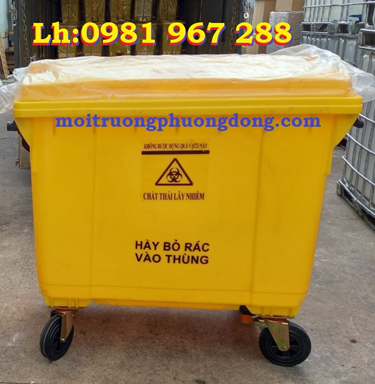 Thùng rác 660 lít màu vàng