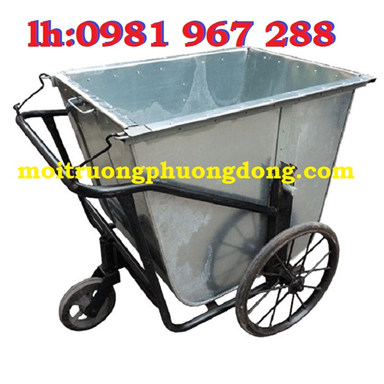 Xe thu gom rác tôn 500 lít 