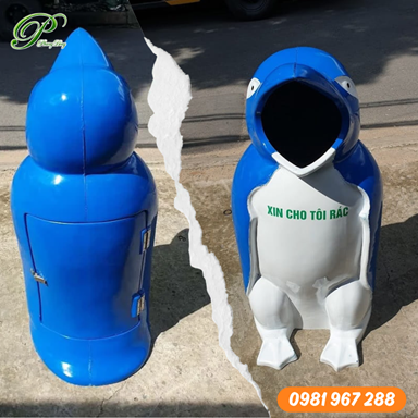 Thùng rác chim cánh cụt composite