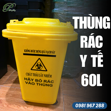 Thùng rác y tế 60 lít nắp kin